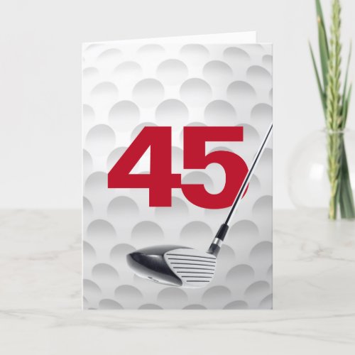 45th Birthday Golf Ball Design Card
