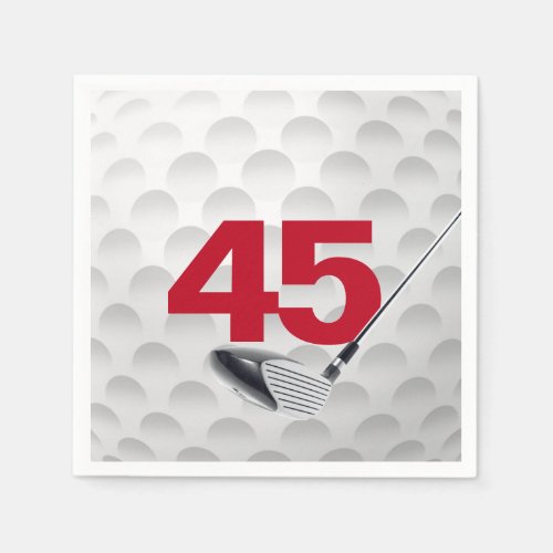 45th Birthday Golf Ball Napkins
