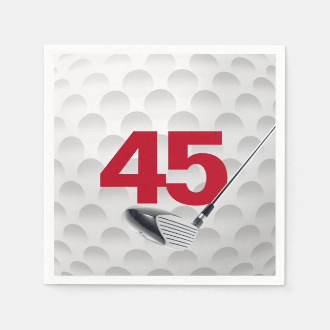 45th Birthday Golf Ball Napkins (Front)