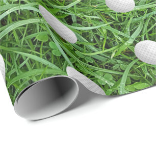 45th Birthday Golf Balls on Grass Wrapping Paper
