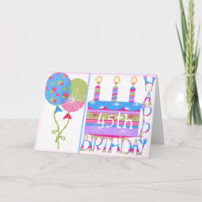 45th Birthday Greeting Card for Woman | Zazzle.com