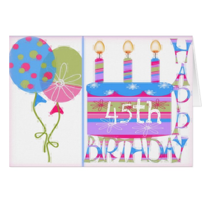 45th Birthday Greeting Card For Woman Zazzle