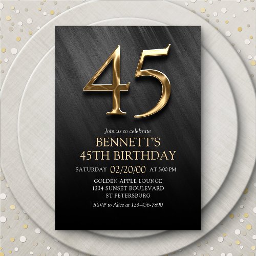 45th Birthday Invitation