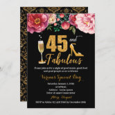 Glam Hot Pink Gold Glitter Alcohol Ink Birthday Invitation