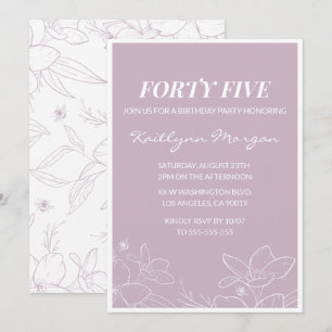 45th birthday invitations Elegant Modern Floral