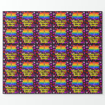 [ Thumbnail: 45th Birthday: Loving Hearts Pattern, Rainbow # 45 Wrapping Paper ]