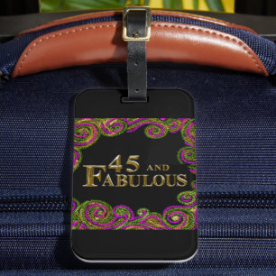 45th Birthday Luggage Tag