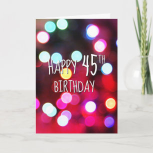 45th Birthday Neon Party Lights Card
