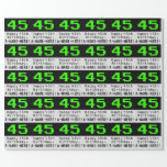[ Thumbnail: 45th Birthday - Nerdy / Geeky Style "45" and Name Wrapping Paper ]