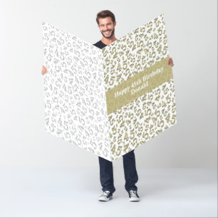 45th Birthday Number Pattern Gold/White Jumbo Card