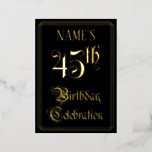 [ Thumbnail: 45th Birthday Party — Fancy Script & Custom Name Invitation ]