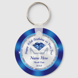 45th Birthday Party Favors, Sapphire, High Heels Keychain