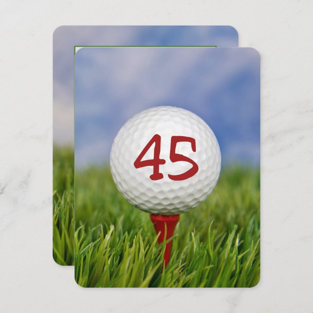 45th Birthday Party Golf theme Invitation (Front/Back)