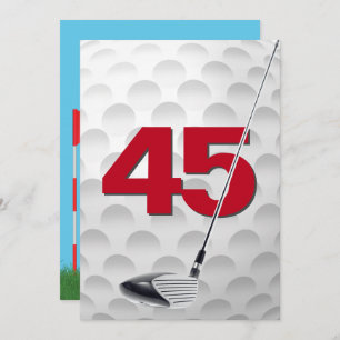 45th Birthday Party Golf Theme Invitation
