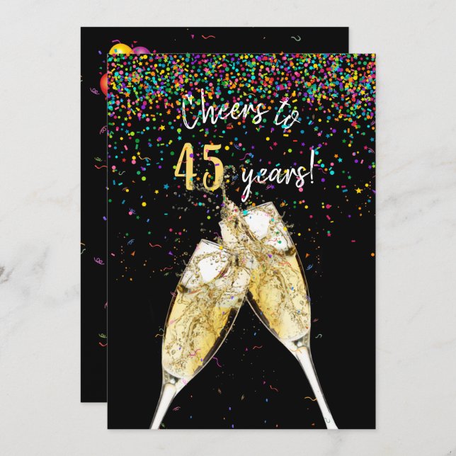45th Birthday party Invitation (Front/Back)