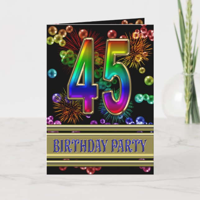 45th Birthday party Invitation (Front)