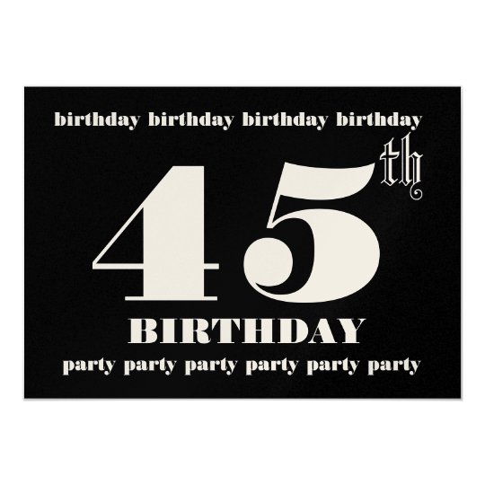 45th Birthday Party Invitation Template