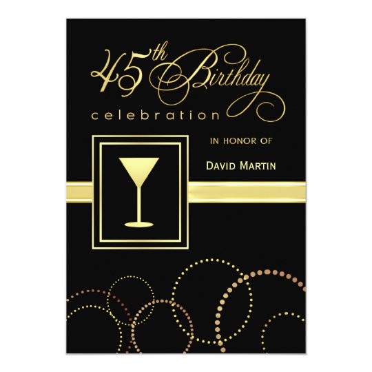 45th Birthday Party Invitations - Contemporary