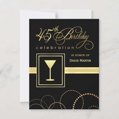 45th Birthday Party Invitations - with Monogram