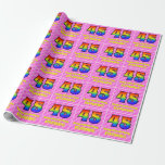 [ Thumbnail: 45th Birthday: Pink Stripes & Hearts, Rainbow # 45 Wrapping Paper ]
