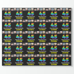 [ Thumbnail: 45th Birthday: Rainbow “45“; Custom Photos & Name Wrapping Paper ]
