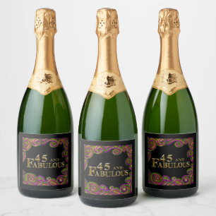 45th Birthday Sparkling Wine Label