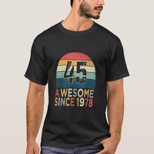45th Birthday Vintage Retro 45 Years Old Awesome S T_Shirt