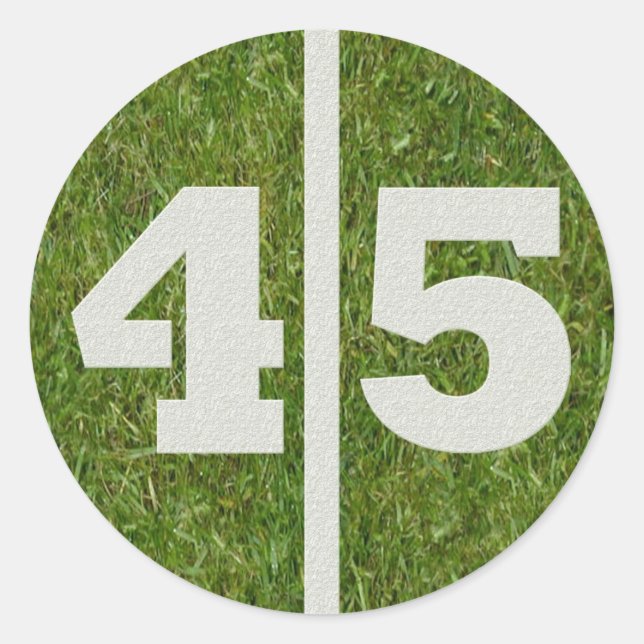 45th Birthday Yard Football Sticker (Front)