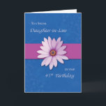 45th Daughter-in-Law Birthday Daisy Pink Purple Card<br><div class="desc">Celebrate your daughter-in-law’s 45th birthday with a lovely pink daisy design on a rich purple backdrop. This elegant card reflects her beauty and the remarkable person she is at this wonderful stage of life. A perfect way to wish her a day as special as she is!</div>