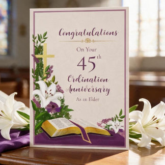 45th Elder Ordination Anniversary Congratulations Card