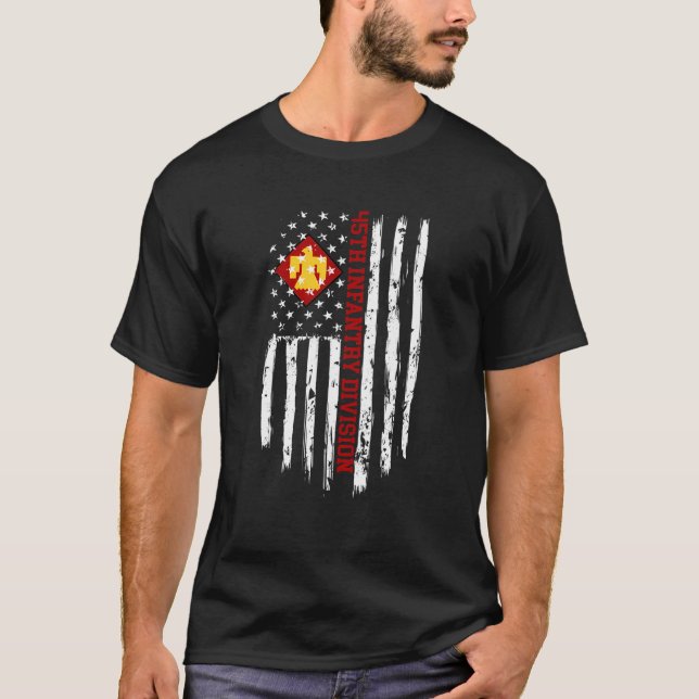 45Th Infantry Division American Flag T-Shirt (Front)