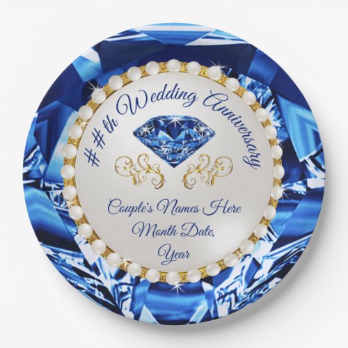 45th or 65th Wedding Anniversary Party Supplies  Paper Plates