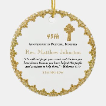 45th Ordination Anniversary Personalized Scripture Ceramic Ornament