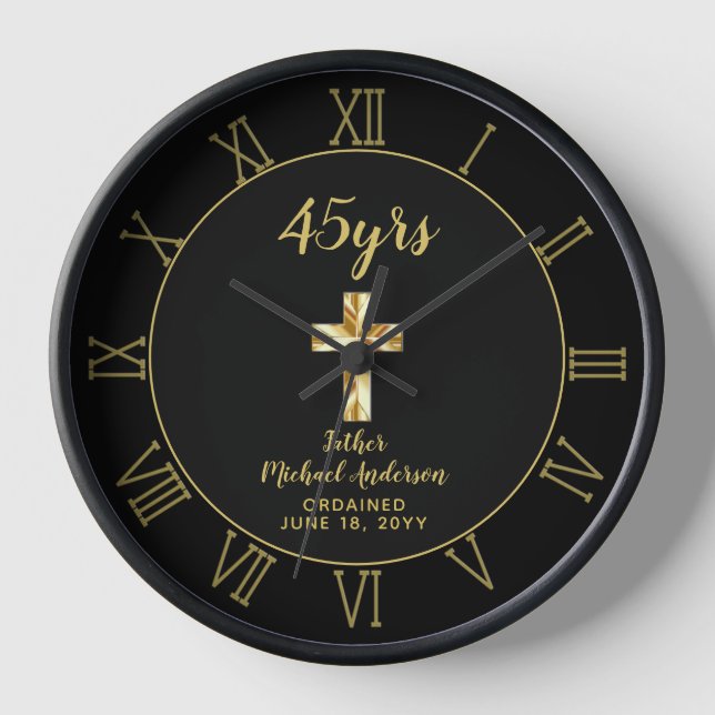 45th Ordination Anniversary Priest Golden Jubilee  Clock (Front)