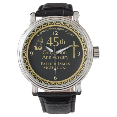 45TH Ordination Anniversary Priest PERSONALIZED  Watch