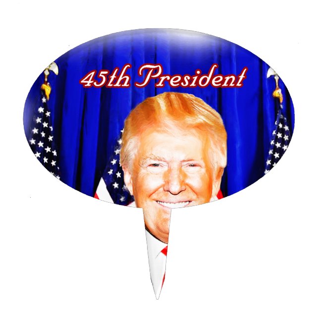 45th President-Donald Trump _ Cake Topper (Front)