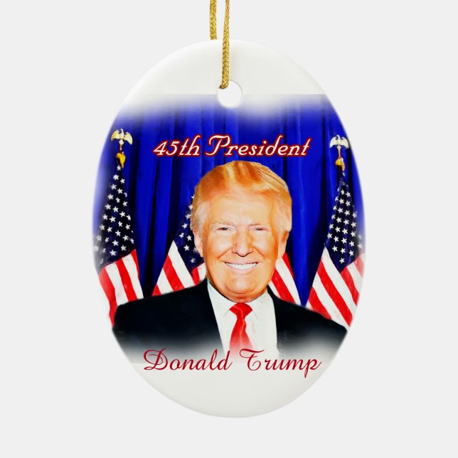 45th President-Donald Trump _ Ceramic Ornament (Back)