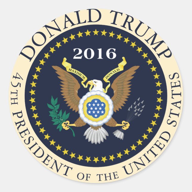 45th President of the United States Classic Round Sticker (Front)