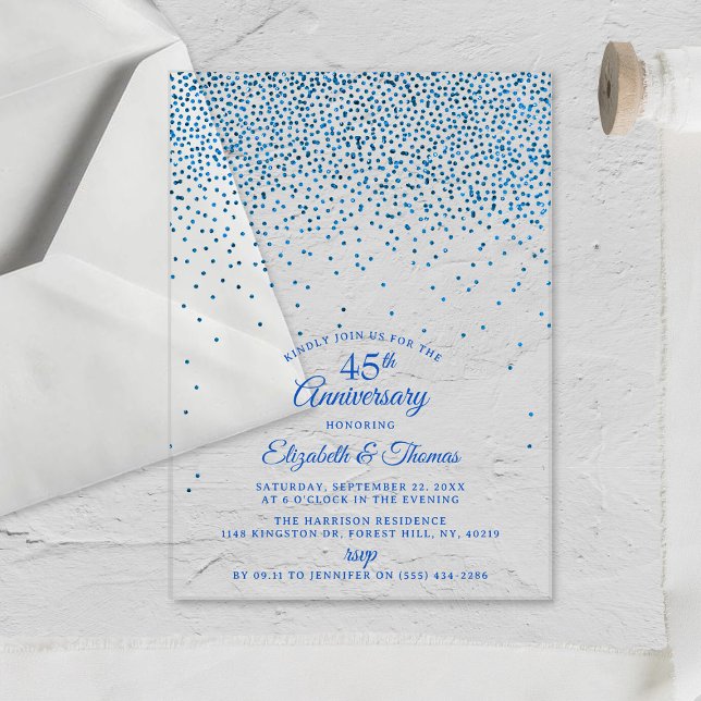 45th Sapphire Wedding Anniversary Acrylic Invitations (Creator Uploaded)