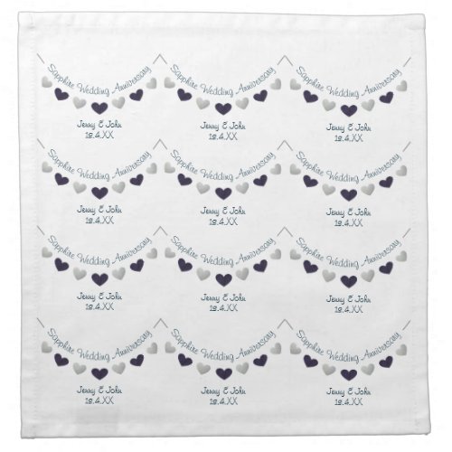45th sapphire wedding anniversary bunting design cloth napkin
