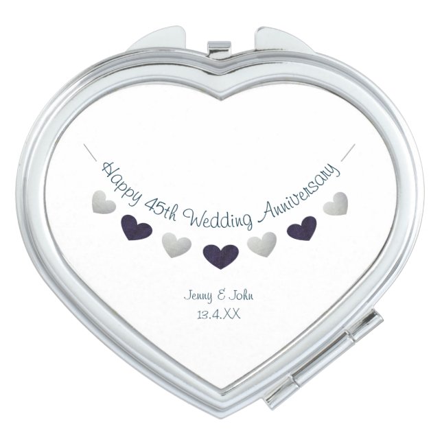 45th sapphire wedding anniversary bunting design compact mirror (Front)