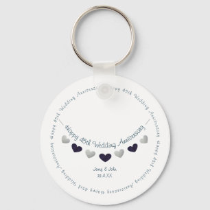 45th sapphire wedding anniversary bunting design keychain