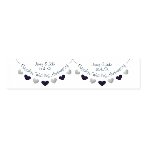 45th sapphire wedding anniversary bunting design napkin bands