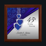 45th Sapphire Wedding Anniversary Design 2 Gift Box<br><div class="desc">45th or 65th Sapphire Wedding Anniversary Design Gift Box. ✔NOTE: ONLY CHANGE THE TEMPLATE AREAS NEEDED! 😀 If needed, you can remove the text and start fresh adding whatever text and font you like. 📌If you need further customization, please click the "Click to Customize further" or "Customize or Edit Design"...</div>