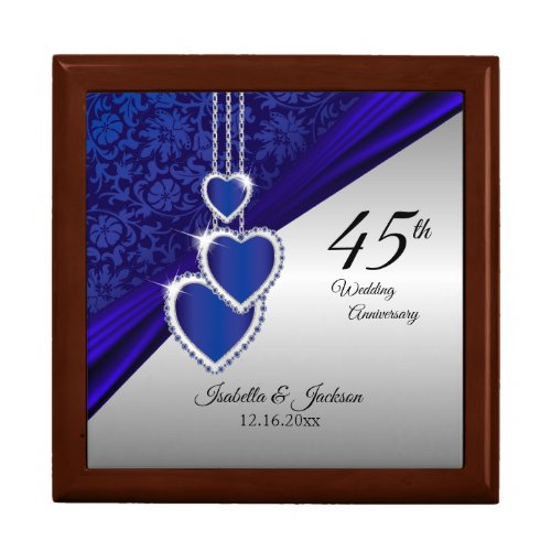 45th Sapphire Wedding Anniversary Design 2 Gift Box