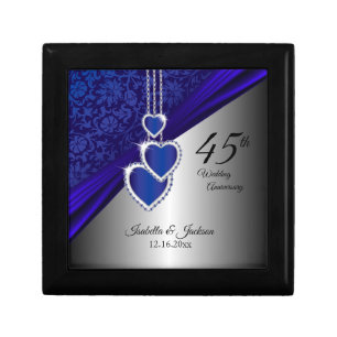 45th Sapphire Wedding Anniversary Design 2 Jewelry Box