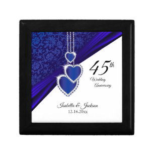 45th Sapphire Wedding Anniversary Design Jewelry Box