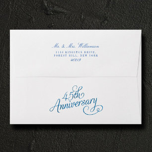 45th Sapphire Wedding Anniversary Envelope