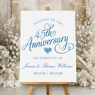 45th Sapphire Wedding Anniversary Foam Board