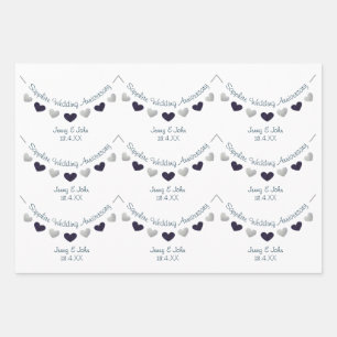 45th sapphire wedding anniversary husband & wife wrapping paper sheets